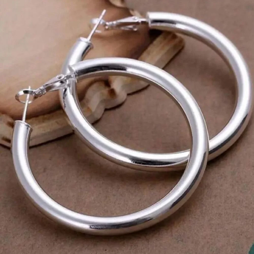 Elegant Silver Hoop Earrings